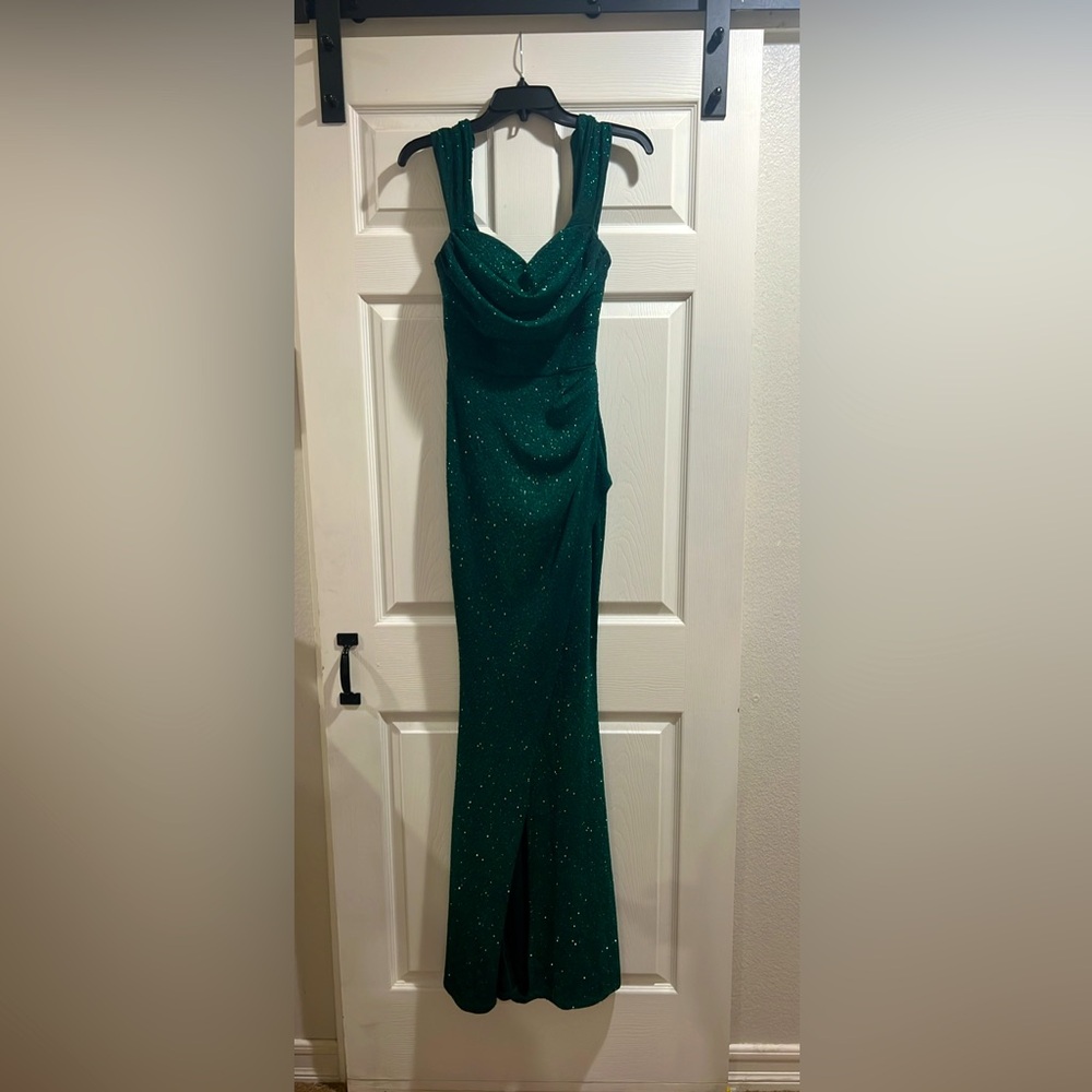 Windsor Emerald Green Sparkling Prom Dress, Med